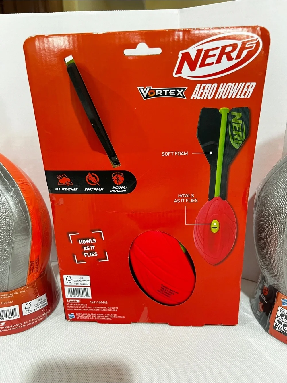 Lot of Three NERF Football Turbo & Aero Howler Football Sporty Outdoor